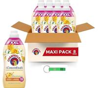 Chanteclair Lot de 8 adoucissants concentrés Fleur d'oranger et jonquille - 90 lavages, 1800 ml + porte-clés Beni Culinari