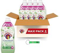 Chanteclair Lot de 8 adoucissants concentrés Musc blanc - 90 lavages, 1800 ml + porte-clés Beni Culinari