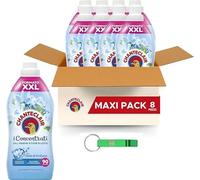 Chanteclair Lot de 8 adoucissants concentrés sel de mer et fleur de lotus - 90 lavages, 1800 ml + porte-clés Beni Culinari