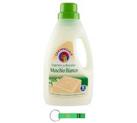 Chanteclair Sapone da Bucato Lot de 8 savons à lessive Musc blanc Idéal pour le nettoyage en douceur des tissus 18 lavages 1000 ml + porte-clés Beni Culinari