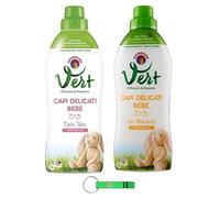 CHANTECLAIR VERT Capi Delicati Bebè Lessive liquide pour enfant Amande/Talc - Lessive hygiénique pour vêtements délicats - 2 x 750 ml