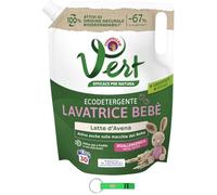 CHANTECLAIR VERT Lot de 4 lessives liquides pour enfant Lavatrice Bebè Lait d'avoine - Lessive écologique pour vêtements d'enfants - 30 lavages Sac 1200 ml + porte-clés Beni Culinari gratuit