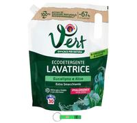 CHANTECLAIR VERT Lot de 8 détergents liquides Lavatrice Eucalyptus et Aloe - Lessive écologique extra détachante - 30 lavages Sac de 1200 ml + porte-clés Beni Culinari gratuit