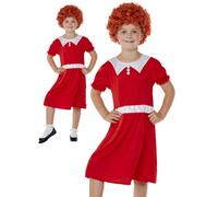 Chanter Orphelin Costume Filles Annie École Jeu Costume Déguisement + Perruque