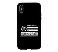 Chanteur de karaoké Chantant Drapeau américain américain Patriotique rétro Coque pour iPhone X/XS