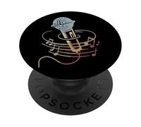 Chanteur Microphone Vintage Karaoké Chanter PopSockets PopGrip Adhésif
