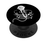 Chanteur Microphone Vintage Karaoké Chanter PopSockets PopGrip Adhésif