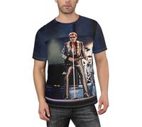 Chanteurs Rock Star Hallyday Classics T-Shirt à Manches Courtes et col Rond pour Homme - T-Shirt de Sport pour la Gym, la Course à Pied, l'entraînement pour Homme,XX-Large, Black