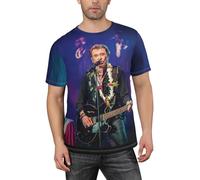 Chanteurs Rock Star Hallyday Classics T-Shirt à Manches Courtes et col Rond pour Homme - T-Shirt de Sport pour la Gym, la Course à Pied, l'entraînement pour Homme,Small, Black
