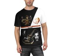 Chanteurs Rock Star Hallyday Classics T-Shirt à Manches Courtes et col Rond pour Homme - T-Shirt de Sport pour la Gym, la Course à Pied, l'entraînement pour Homme,Medium, Black