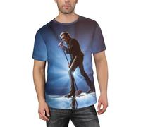 Chanteurs Rock Star Hallyday Classics T-Shirt à Manches Courtes et col Rond pour Homme - T-Shirt de Sport pour la Gym, la Course à Pied, l'entraînement pour Homme,XX-Large, Black