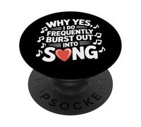 Chanteuse drôle : Pourquoi Oui, Je Fais Souvent Irruption dans Une Chorale PopSockets PopGrip Adhésif