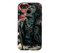 Chanteuse hurlante Japanese Wave Red Moon Dark Rock Vocal Coque pour iPhone SE (2020) / 7/8