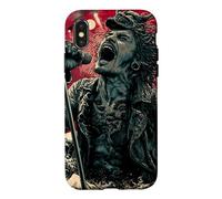 Chanteuse hurlante Japanese Wave Red Moon Dark Rock Vocal Coque pour iPhone X/XS