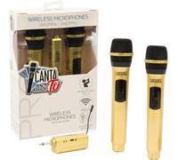Chantez Vous Microphone Sans Fil Avec Récepteur- Paire De 2 Microphones Sans Fil Or Avec Récepteur Pour Recréer Des Duos, Adapté À L'Utilisation Aussi Bien Avec Chanter Vous Pro Que Avec La [X808]