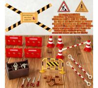 Chantier de Lutin de Lutin Set, 27 Pièces Accessoires de Lutin pour Chantier de Construction, Miniature Ensemble Scénique de Noël 1/12, Accessoires de Lutin Miniatures Bricolage