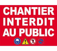 Chantier interdit au public - 29x21cm - Sticker/autocollant