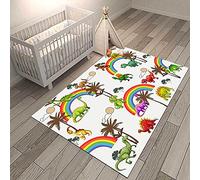 Chanxiang666 Tapis antidérapant 140x230cm Idéal pour Le Salon, la Chambre à Coucher, la Chambre d'enfantparc de Dinosaures de Dessin animé Mignon