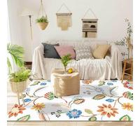 Chanxiang666 Tapis Carré, 80x200cm Fleurs champêtres Chambre à Coucher Chevet décoration intérieure,