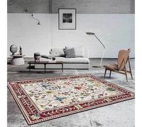 Chanxiang666 Tapis de Salon Chambre Design Moderne 140x180cm Style Ethnique Floral Multicolore Ne Peluche Pas pour la Chambre à Coucher, la Salle de Jeux 140x180cm