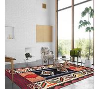 Chanxiang666 Tapis de Salon Chambre Design Moderne 160x200cm Patchwork géométrique, Style Ethnique, coloré Poils Courts, Bordure, Doux Lavable en Machine 160x200cm