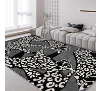 Chanxiang666 Tapis Décoration de la Maison 140x200cm Imprimé léopard, Noir et Gris Idéal pour Le Salon, la Chambre à Coucher, la Chambre d'enfant 140x200cm