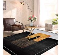 Chanxiang666 Tapis Décoration de la Maison 140x200cm Lignes géométriques Modernes en Noir et Gris Idéal pour Le Salon, la Chambre à Coucher, la Chambre d'enfant 140x200cm