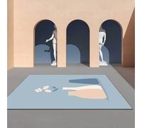 Chanxiang666 Tapis Design Moderne Tapis Salon 40x60cm Vase géométrique, Bleu Clair Ne Peluche Pas pour la Chambre à Coucher, la Salle de Jeux 40x60cm