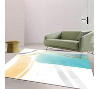 Chanxiang666 Tapis Entree Interieur, 70x140cm Aquarelle Abstraite Jaune et Bleue Descente de lit Chambre, paillasson Cuisine Salon Entree Interieur,