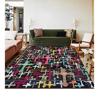 Chanxiang666 Tapis Moderne Antidérapant 100x160cm Croix personnalisée Ne Peluche Pas pour la Chambre à Coucher, la Salle de Jeux 100x160cm