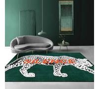 Chanxiang666 Tapis Moderne Antidérapant 100x160cm Police de caractères léopard, Silence, Vert Ne Peluche Pas pour la Chambre à Coucher, la Salle de Jeux 100x160cm