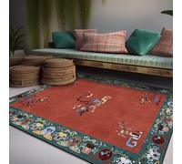 Chanxiang666 Tapis Moderne Antidérapant 100x160cm Rouge Rouille de Style Chinois Classique Ne Peluche Pas pour la Chambre à Coucher, la Salle de Jeux 100x160cm