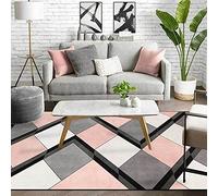 Chanxiang666 Tapis Moderne Salon Design 120x170cm Diamant géométrique Moderne Gris-Rose Salon/Chambre à Coucher/Bureau/Table Basse 120x170cm