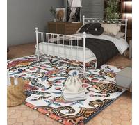 Chanxiang666 Tapis Moderne Salon Design 120x170cm Fleurs Ethniques Rouges et Bleues Salon/Chambre à Coucher/Bureau/Table Basse 120x170cm