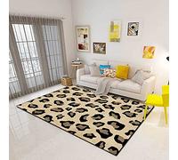 Chanxiang666 Tapis Salon Décoration intérieure 140x230cm Imprimé léopard géométrique Marron et Jaune Salon/Chambre à Coucher/Bureau/Table Basse 140x230cm