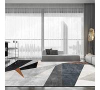 Chanxiang666 Tapis Salon Décoration intérieure 140x230cm Patchwork géométrique Moderne en Noir et Gris Salon/Chambre à Coucher/Bureau/Table Basse 140x230cm