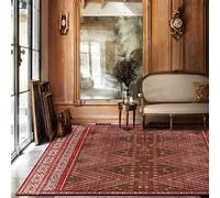 Chanxiang666 Tapis Salon Décoration intérieure 140x230cm Style Ethnique géométrique Rouge Salon/Chambre à Coucher/Bureau/Table Basse 140x230cm