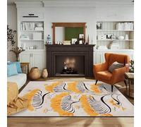 Chanxiang666 Tapis Salon Moderne Tapis antidérapant 70x140cm Grand Arbre Abstrait, Jaune et Gris Idéal pour Le Salon, la Chambre à Coucher, la Chambre d'enfant 70x140cm