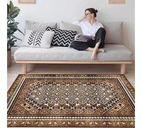 Chanxiang666 Tapis Salon Moderne Tapis antidérapant 70x140cm Style Ethnique géométrique européen Marron Idéal pour Le Salon, la Chambre à Coucher, la Chambre d'enfant 70x140cm