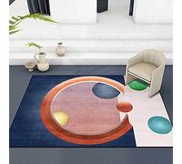 Chanxiang666 Tapis Style Moderne Tapis Design 120x160cm Bleu Clair géométrique Circulaire Idéal pour Le Salon, la Chambre à Coucher, la Chambre d'enfant 120x160cm