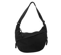 CHANXIUZAI Sac croisé diagonal pour femme avec fermeture éclair, sac à main en nylon, en forme de lune, adapté à la vie quotidienne, au travail, au campus pour femme, Noir