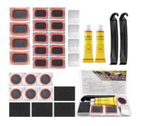 CHANXUAN 32 Pièces Kit Crevaison Velo,Rustine Velo,Kit Reparation Pneu Velo | Kit Réparation Vélo,Kit Rustine Chambre a Air,Kit Anti Crevaison Velo,Comprend Sans Colle Rustines,pour Vélos De Route