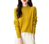 Chanyarn Femme 100% Lain Merino Pull 2025 Automne Hiver Chaud Col Montant Manches Longues sans Couture Tricoté Pull (Maple Leaf,M)