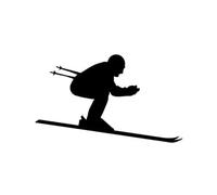 CHANYI 11.1X6.7Cm Outdoor Ski Skateboard Enthusiasts Autocollants De Voiture Dessin Animé Moto Autocollants En Vinyle Imperméables Noir/Argent Pare-Chocs De Voiture Toilette Réfrigéra