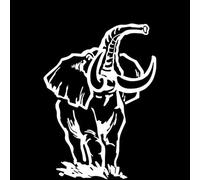 CHANYI 12.4Cmx17.1Cm Éléphant Voiture Autocollants Décorer Motif Voiture Porte Vinyle Décalage Noir/Argent