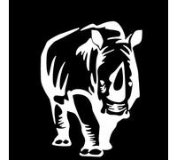 CHANYI 12.6Cmx16.8Cm Rhinocéros Motif Créatif Décorer Voiture Porte Voiture Autocollant Vinyle Décoral Noir/Argent