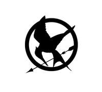 CHANYI 14.2Cmx15.3Cm Hunger Games Vinyle Voiture Noir/Argent