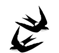 CHANYI 14.7Cmx17.3Cm Hirondelle Vol Créatif Décorer Voiture Autocollants Voiture Porte Vinyle Décalage Noir/Argent