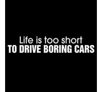 CHANYI 14X3Cm Life Is Too Autocollant Voiture Avec Lettres Anglaises Pvc Verre Verre Creux Autocollant