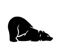 CHANYI 16.3Cmx9.2Cm Lazerbear Decor Cartoon Car Sticker Vinyle Décoral Voiture Porte Accessoires Noir/Argent
